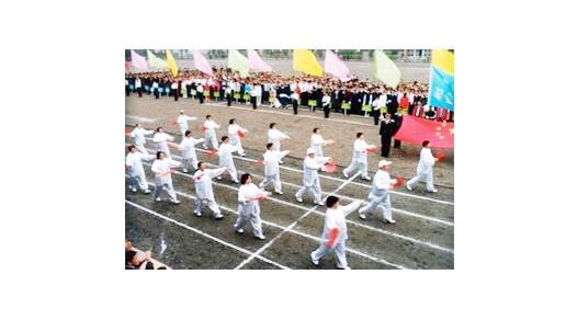 2002年校運(yùn)會退休職工入場全景